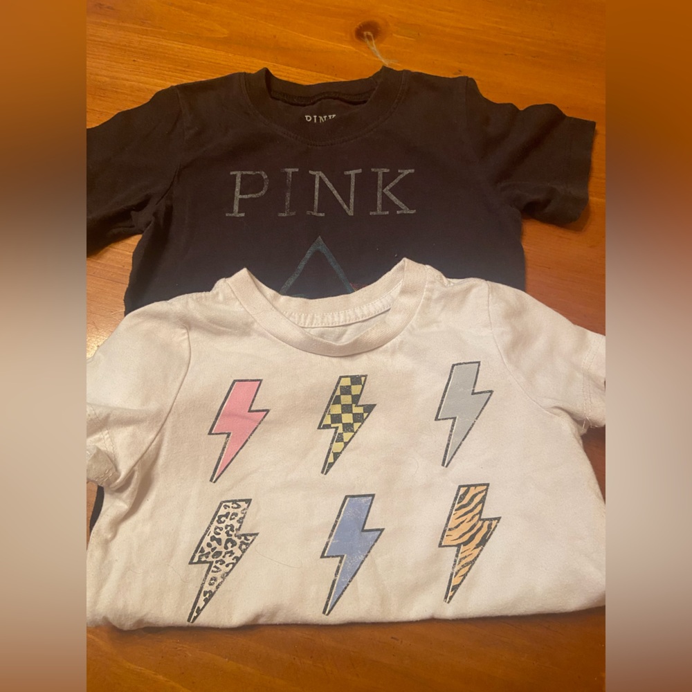 Rock n roll toddler set of 2 tshirts Ac\Dc  & Pink Floyd color white & black 3T